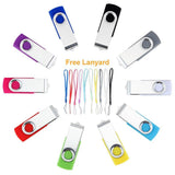 Flash Drive 16GB USB 2.0 10 Pack Swivel Blank Memory Stick Pnstaw Bulk Thumb Drive Pen Drives Jump Drive (10 Pack,Multi-Color)