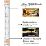 LED Strip Light Waterproof 16.4ft RGB SMD 5050 LED Rope Lighting Color Changing Full Kit
