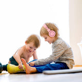 Kids Headphones - noot products K11 Foldable Stereo Tangle-Free 3.5mm Jack Wired Cord On-Ear Headset for Children/Teens/Girls - Soft Pink