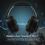 Jeecoo Stereo Gaming Headset for PS4, Xbox One S - Noise Cancelling Over Ear Headphones with Microphone - LED Light Soft Earmuffs Bass Surround