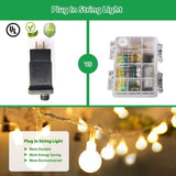 Globe String Lights, 49ft 100 LED Warm White Waterproof Decorative Fairy LED String lights pack