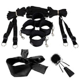 Fetish Bed Restraint Kit for Sex,Utimi BDSM Toys Sets with Hand Cuffs Ankle Cuff Bondage Collection,Blindfold & Plumage Included