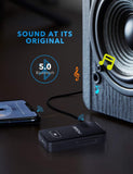 Mpow BH129 Bluetooth Receiver for Car Hands-Free Calls, Better Music Quality with CSR Chip,15 Hours Long Playing Time Bluetooth Adapter Black