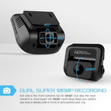 Both 1080P FHD Front and Rear Dual Lens Dash Cam in Car Camera Recorder Crosstour External GPS HDR Both 170°Wide Angle Motion Detection (CR900)