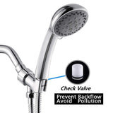 Ezelia High Pressure Shower Head, 5-Settings Hand Held Shower Head with 60 Inches Stainless Steel Hose, Adjustable Angle Bracket, Check Valve, Chrome