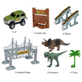 Lydaz Race Track Dinosaur World Bridge Create A Road 142 Piece Toy Car & Flexible Track Playset Toy Cars, 2 Dinosaurs