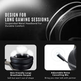 Mpow EG3 Pro Gaming Headset (2019 All-Platform Edition), with Mic, 50mm Speaker Drivers, 3D Surround Sound, in-Line Control,LED Light, PC PS4 Headset