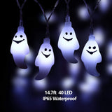 Halloween Ghost String Lights, 14.7ft 40 LED Battery Operated Halloween Lights
