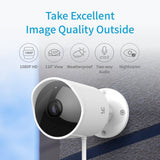 YI Outdoor Security Camera, 1080P 2.4G Wireless IP Waterproof Night Vision Surveillance System with 24/7 Emergency Response - iOS, Android App