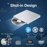 VersionTECH. USB Ultra Slim External DVD Drive Burner Optical Drive CD+/-RW DVD +/-RW Superdrive Disc Duplicator Compatible with Mac and laptop