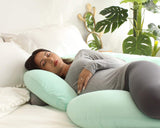 PharMeDoc Pregnancy Pillow with Jersey Cover, C Shaped Full Body Pillow - Mint Green