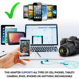 World Travel Adapter Kit by Ceptics - QC 3.0 2 USB + 2 US Outlets, Surge Protection, Plugs for Europe, UK, China, Australia, Japan