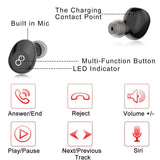 Bluetooth Headphones, VEATOOL 5.0 Binaural Call True Wireless Earbuds 20H Playtime HD Stereo Bass Sound Mini in Ear Bluetooth Earphones