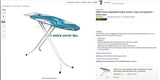 Mabel Home Ironing Board, Adjustable Height, Deluxe, 4-Leg