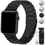 Fullmosa Compatible Apple Watch Band 42mm 44mm 38mm 40mm, Stainless Steel Metal for Apple Watch Series 5 4 3 2 1 Bands, 42mm 44mm Black