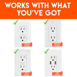 ECHOGEAR On-Wall Surge Protector with 6 Pivoting AC Outlets & 1080 Joules of Surge Protection - Low Profile Design Installs Over Existing Outlets
