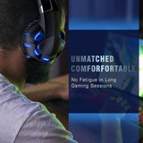 RUNMUS Gaming Headset Xbox One Headset with 7.1 Surround Sound Stereo, PS4 Headset with Mic & LED Light, Compatible with PC, (Adapter Not Included)