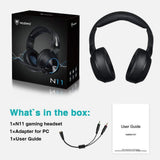 Gaming Headset for Xbox One, PS4, PC, Controller, ARKARTECH Noise Cancelling Over Ear Headphones with Mic, Bass Surround Soft Memory Earmuffs