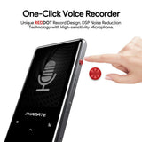 MP3 Player, 16GB Player with Bluetooth 4.2, Music Player with FM Radio, One Click Recording