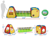 UTEX 3 in 1 Pop Up Play Tent with Tunnel, Ball Pit for Kids, Boys, Girls, Babies and Toddlers, Indoor/Outdoor Playhouse