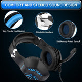 PECHAM 3.5mm Jack Gaming Headset for Xbox One, PS4, PS3, PC with Mic - Gaming Headphone for Cell Phone, Laptops, Computer (Blue)