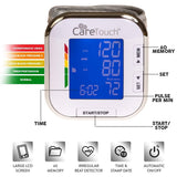 Care Touch Fully Automatic Wrist Blood Pressure Cuff Monitor - Platinum Series, 5.5" - 8.5" Cuff Size- Batteries Included