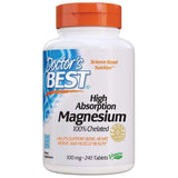 Doctor's Best High Absorption Magnesium Glycinate Lysinate, 100% Chelated, TRACCS, Not Buffered, Headaches, Energy, Leg Cramps, 100 mg, 240 Tablets