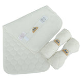 Bamboo Quilted Thicker Longer Waterproof Changing Pad Liners for Babies 3 Count (White Gourd Pattern) by BlueSnail