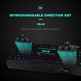 Havit Keyboard Rainbow Backlit Wired Gaming Keyboard Mouse Combo, LED 104 Keys USB Ergonomic Wrist Rest Keyboard, 3200DPI 6 Button Mouse  (Black)