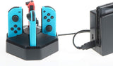 AmazonBasics Charging Station Dock for 4 Nintendo Switch Joy-con Controllers - 2.6 Foot Cable, Black