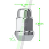 DPAccessories D3116-HT-2305/20 20 Chrome 12x1.5 Closed End Bulge Acorn Lug Nuts - Cone Seat - 19mm Hex Wheel Lug Nut