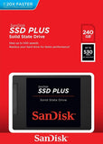 SanDisk SSD PLUS 240GB Internal SSD - SATA III 6 Gb/s, 2.5"/7mm, Up to 530 MB/s - SDSSDA-240G-G26