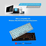 RK ROYAL KLUDGE RK61 Wireless 60% Mechanical Gaming Keyboard, Ultra-compact Bluetooth Keyboard with Tactile Blue Switches, Black