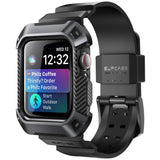SupCase Rugged Protective Case for Apple Watch 4 / Watch 5 [44mm], with Strap Bands, Black