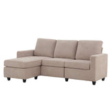 HONBAY Convertible Sectional Sofa Couch, L-Shaped Couch with Modern Linen Fabric
