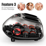 Arealer Foot Massager Machine with Heat, Shiatsu Foot Massagers with Remote Control & LCD Display, 5 Mode with Air Compression, Kneading Foot Massage