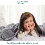 Weighted Idea Small Weighted Blanket 5 lbs for Kids and Child 36''x48'' (100% Natural Cotton, Grey)