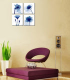 Blue Flickering Flower Modern Abstract Paintings Canvas Wall Art Gallery