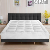 SOPAT Extra Thick Mattress Topper (Twin),Cooling Mattress Pad Cover, white