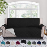 Reversible Sofa Cover, Couch Covers for 3 Cushion Couch, Couch Covers-Black/Gray