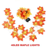 Thanksgiving Decorations Lighted Fall Garland 14.7 Feet 40 LED Autumn Garland (Warm White)