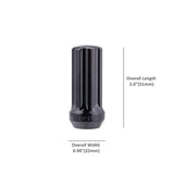 Orion Motor Tech 24-Piece M14x1.5 Lug Nuts Black with Spline Tuner, XL 2 inches Length, Compatible with Chevy GMC  1500 Savana 1500 F150 Express