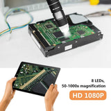 Wireless Digital Microscope, Skybasic 50X to 1000X WiFi Handheld Zoom Magnification Endoscope Camera Magnifier 1080P FHD 2.0 MP 8 LED