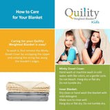 Quility Premium Kids Weighted Blanket & Removable Cover | 07 lbs | 41"x60" Single Size Bed | Premium Glass Beads | Cotton/Minky | Grey/Ivory