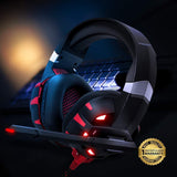 RUNMUS Gaming Headset Xbox One Headset with 7.1 Surround Sound Stereo, PS4 Headset with Noise Canceling Mic & LED Light, (Adapter Not Included)