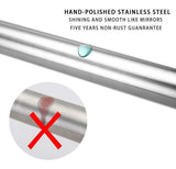 BRIOFOX Tension Curtain Rods 27-42 Inches, Never Rust and Non-Fall Down Spring Tension Rod, Polished 304 Stainless Steel