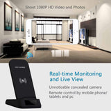 KAPOSEV Spy Camera WiFi Hidden Camera with Wireless Phone Charger, 1080P Security Cameras Hidden Nanny Cam with Motion Detection/Night Vision