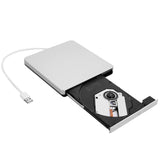 External USB 2.0 DVD Drive, DVD +/-RW CD +/-RW Writer Burner Player with Classic Silvery for MacBook Air, MacBook Pro, Mac OS, PC Laptop