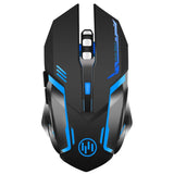 Wireless Gaming Mouse, Scettar Rechargeable Computer Gaming Mouse Unique Silent Click, 7 Breathing Led Light, 3 Adjustable DPI,Iron Plate