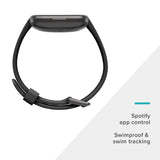 Fitbit Versa 2 Health & Fitness Smartwatch with Heart Rate, Music, Alexa Built-in, Sleep & Swim Tracking, Black/Carbon, One Size S & L Bands Included